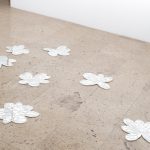 Aodhan Madden, Dropped petals, 2020, Mirror, grout, glue, paint, found mdf, Variable dimensions