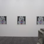 Sans titre 1 (2013-BritneyJean.jpg / gene-simmons-decal-sticker-kiss-gene-simmons-800x800.png ), 2018, Triptych, digital print on dibon, glass frame, 88 x 88 x 5 cm each, Installation view, "Something stronger than me", Wiels, Brussels, Sept. 2017